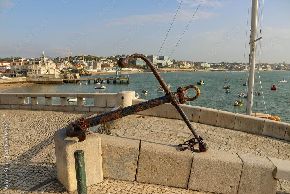 Fototapeta premium antique anchor in the port