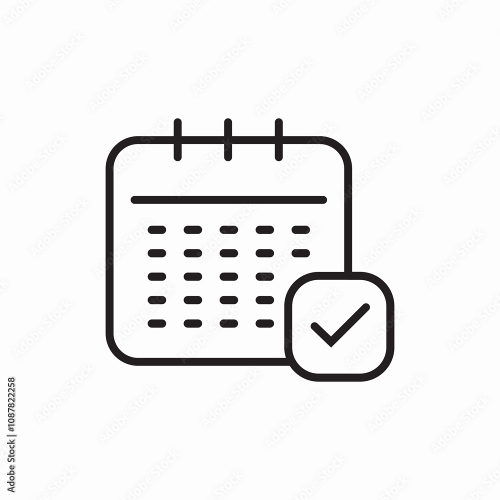 calendar check icon sign vector calendar check icon sign vector