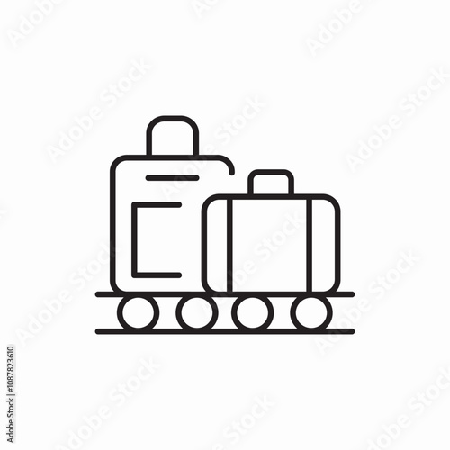 luggage trolley icon sign vector