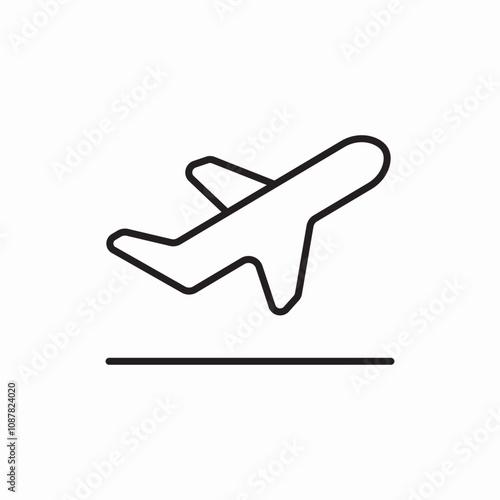 plane taking off icon sign vector