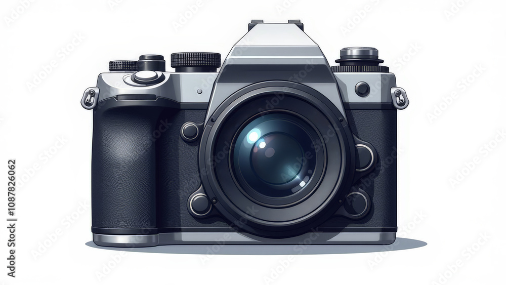 Camera on a white background. Camera on a white background.