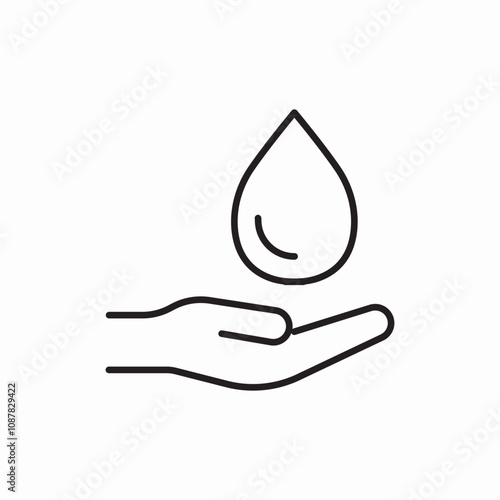 hand water drop icon sign vector