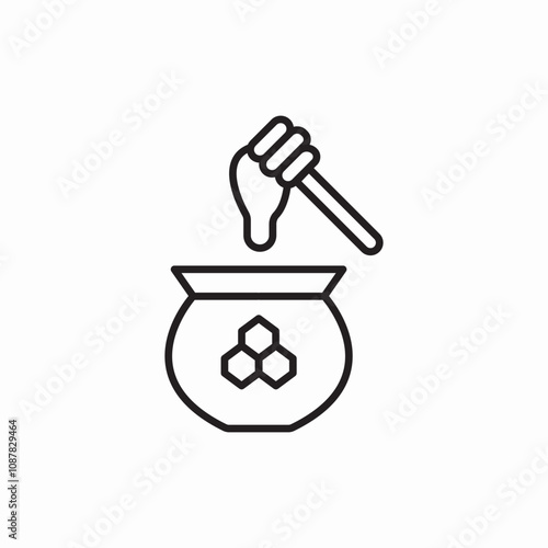 honey pot and spoon icon sign vector