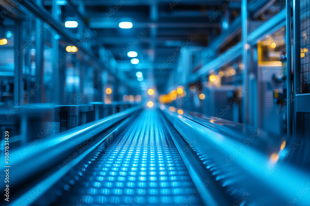 Fototapeta premium A Detailed Look at an Innovative Livestock Facility Conveyor System