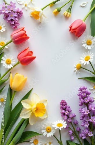 spring flowers border