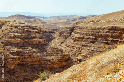 Stunning desert landscape with captivating layered rock formations