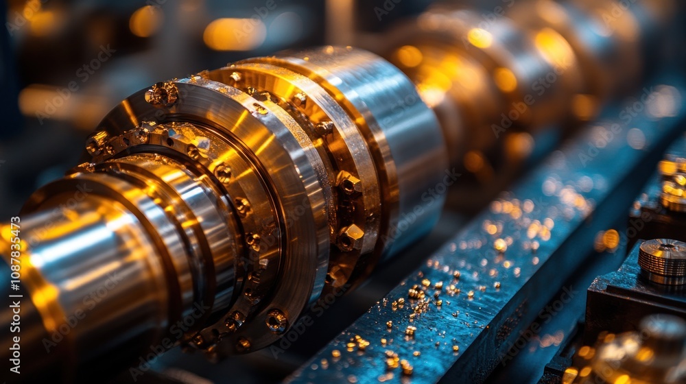 Obraz premium Close-up of a metallic industrial component.