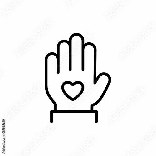 lovely hand icon sign vector