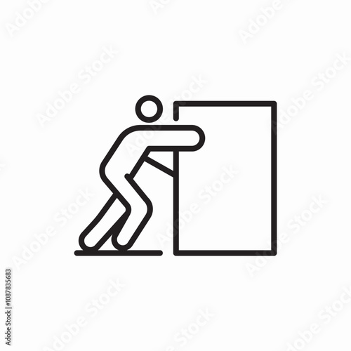 man push box icon sign vector