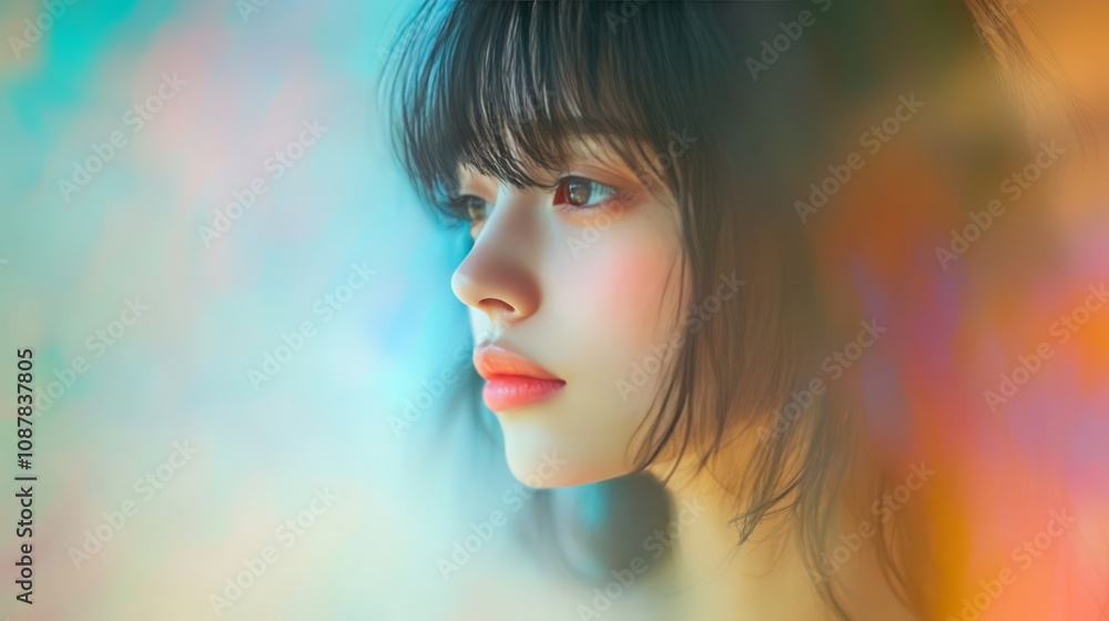 A young woman with short black hair looks out of a window with a soft, wistful expression. The background is out of focus, creating a dreamy effect. A young woman with short black hair looks out of a window with a soft, wistful expression. The background is out of focus, creating a dreamy effect.