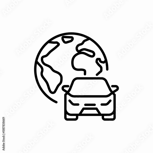 international car icon sign vector