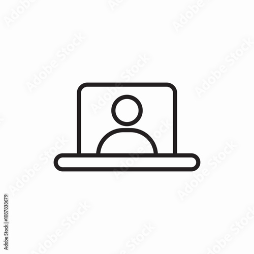 laptop user online meeting icon sign vector