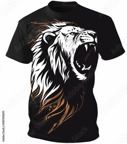 Tribal Roar: Lion Design for Apparel photo