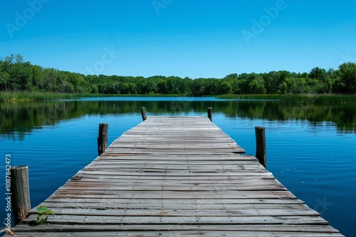 Serene Lake Dock Vista