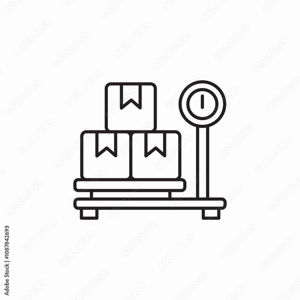 delivery packages scales icon sign vector delivery packages scales icon sign vector