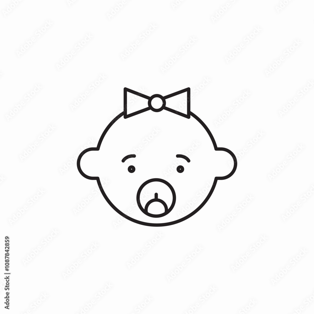 newborn girl icon sign vector newborn girl icon sign vector