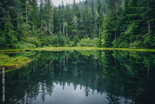 Tranquil Forest Pond Reflections