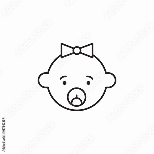 newborn girl icon sign vector
