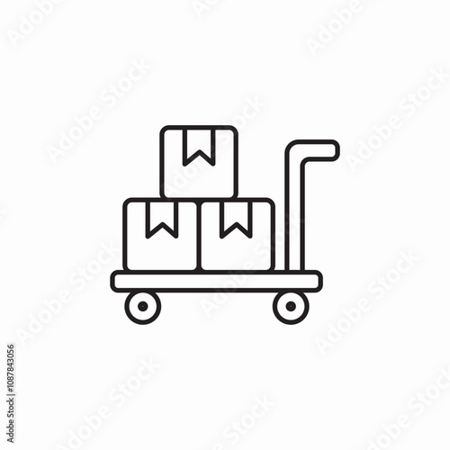 trolley warehouse icon sign vector