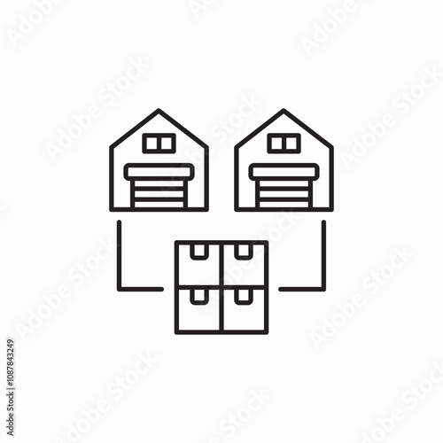 warehouses delivery packages icon sign vector