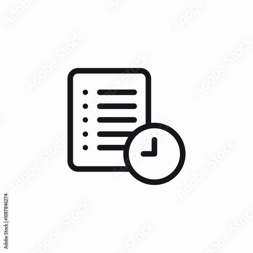 check list time icon sign vector