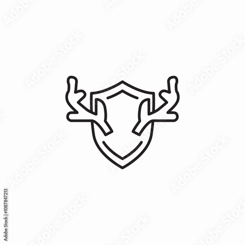 Mounted Antlers icon sign vector