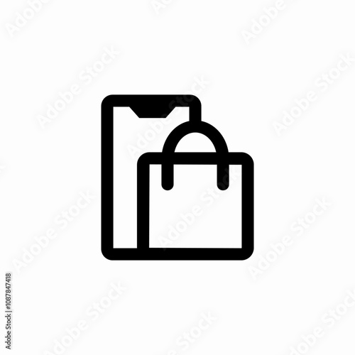 phone store shopping bag icon sign vector