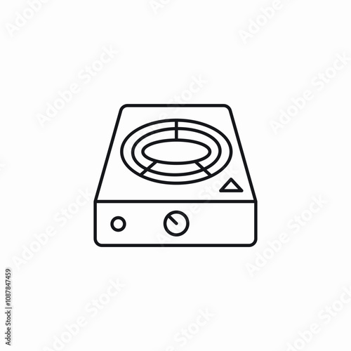 portable gas stove icon sign vector