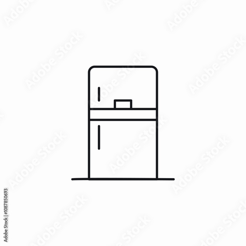 kitchen fridge icon sign vector