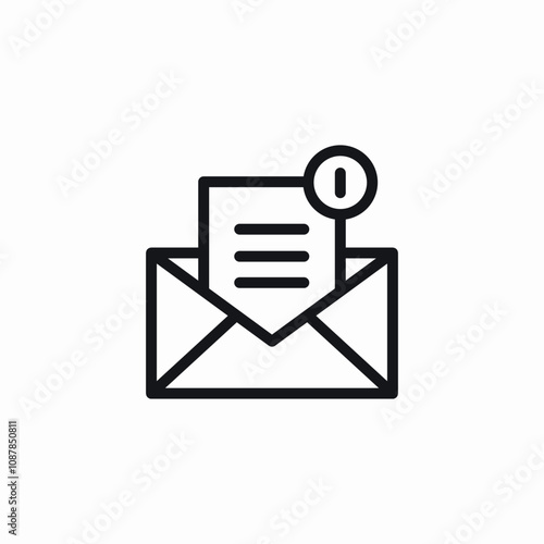 letter mail notification icon sign vector