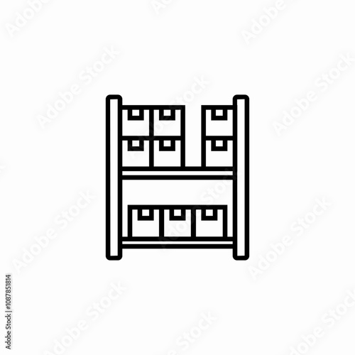 warehouse rack packages icon sign vector