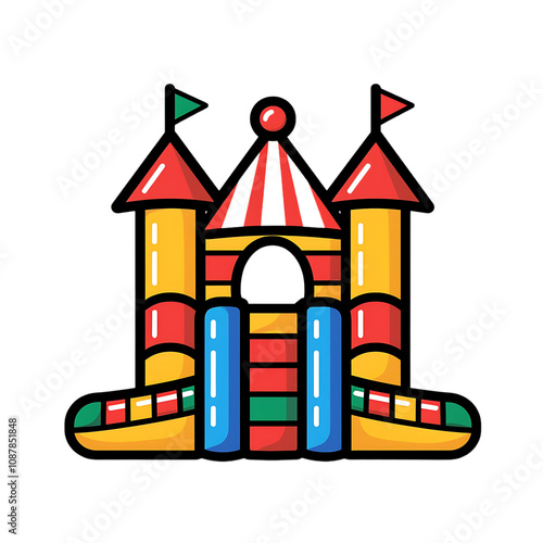 Jumping castle icon against transparent background generated by Ai