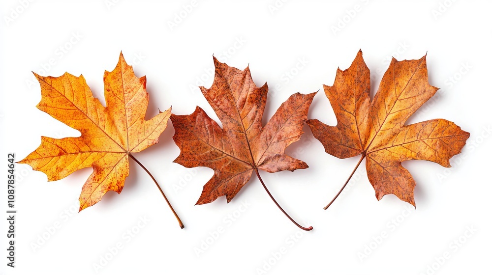 maple autumn leaves on white isolated background maple autumn leaves on white isolated background