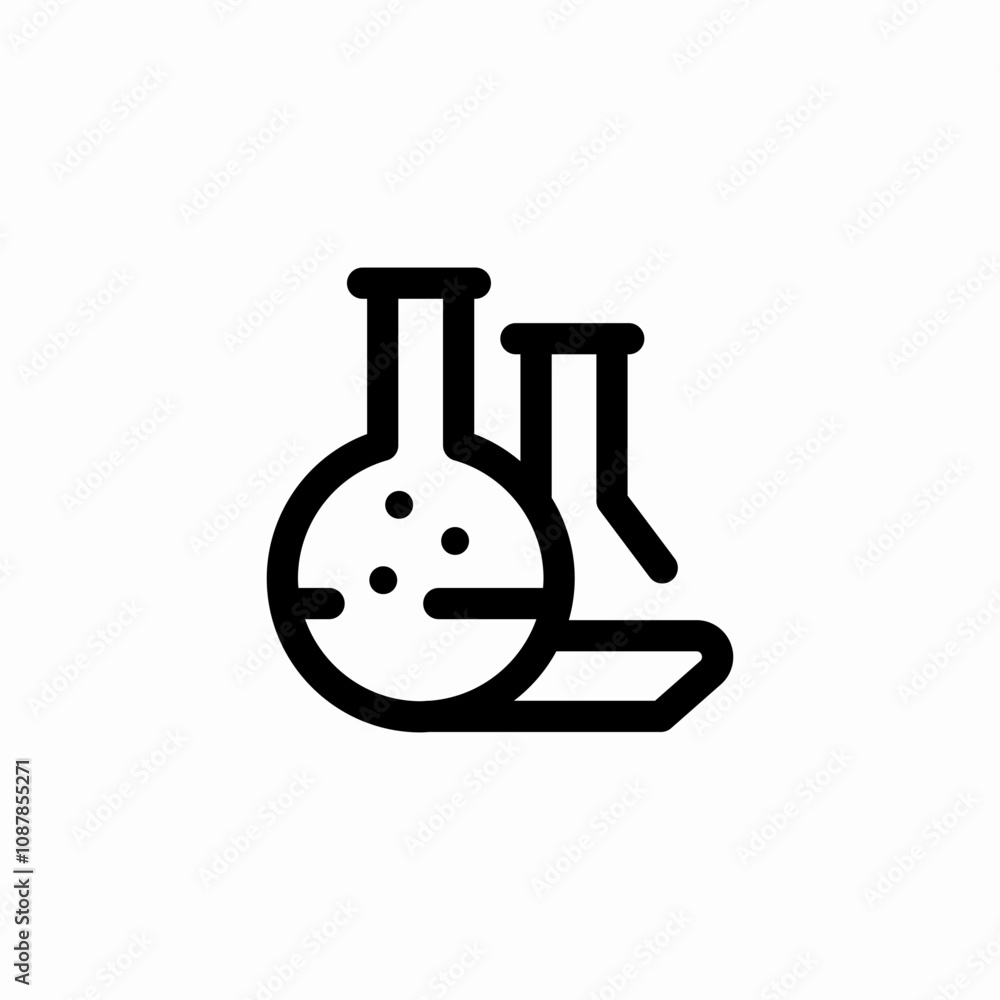 chemistry lab flasks icon sign vector chemistry lab flasks icon sign vector