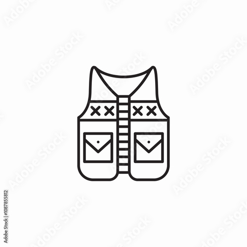 fishing vest icon sign vector photo