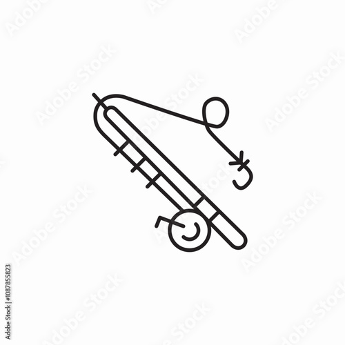 fishing rod icon sign vector