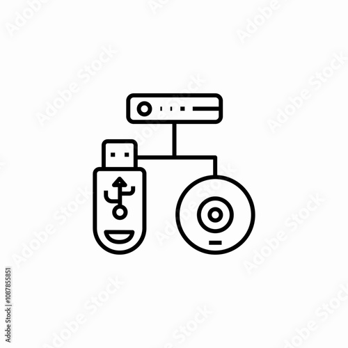 flash drive disc server icon sign vector