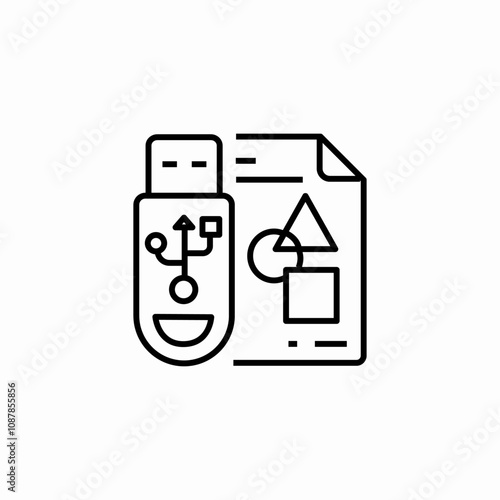 flash drive vector file icon sign vector