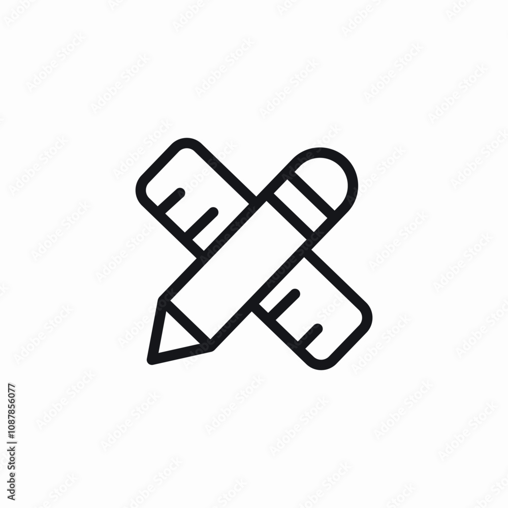 pencil ruler icon sign vector pencil ruler icon sign vector