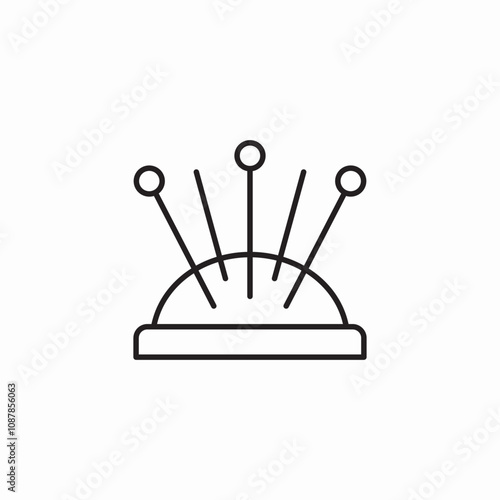 needles tailor icon sign vector