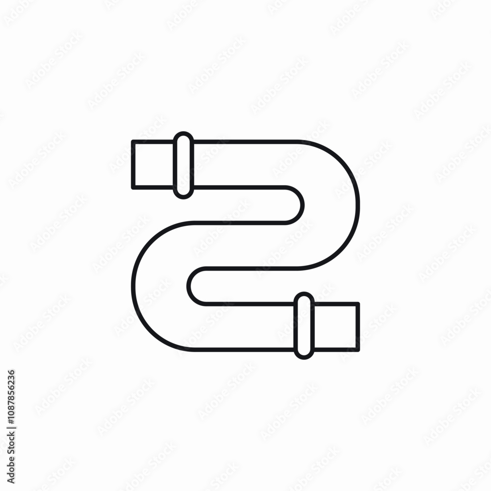 S shape water pipe icon sign vector S shape water pipe icon sign vector