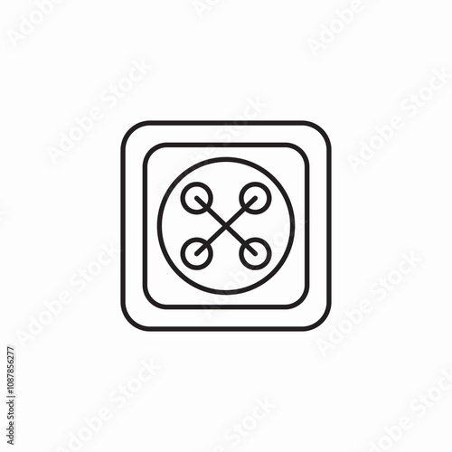 square button tailor icon sign vector