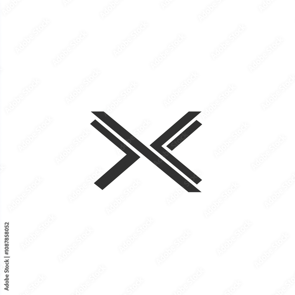 Abstract Geometric X Shape Double Line Cross Minimalist Logo Design Abstract Geometric X Shape Double Line Cross Minimalist Logo Design