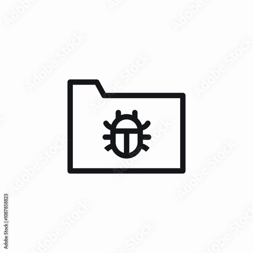 bug folder icon sign vector