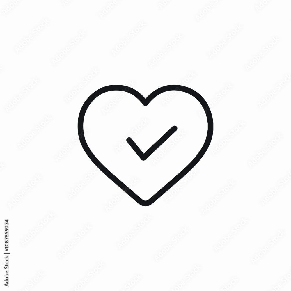 heart check mark icon sign vector heart check mark icon sign vector