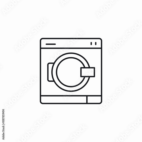 laundry washing machine icon sign vector