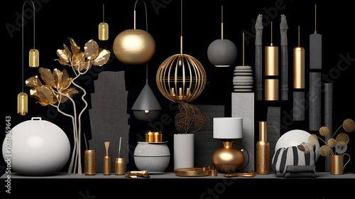interior design concept home modern architecture furniture object idea generative Ai.