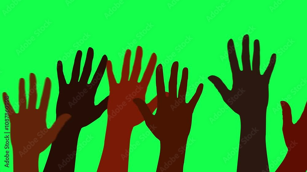 waving hands hi gesture animation on chroma key background waving hands hi gesture animation on chroma key background