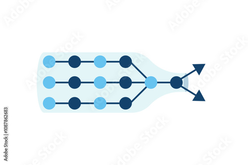 Bottleneck diagram icon Clipart image isolated on white background.
