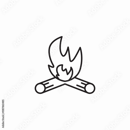 bonfire flame icon sign vector